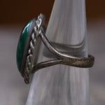 Vintage Sterling Malachite Roper Ring 5