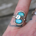 Vintage Sterling Effie Turquoise Snake Ring 6.75