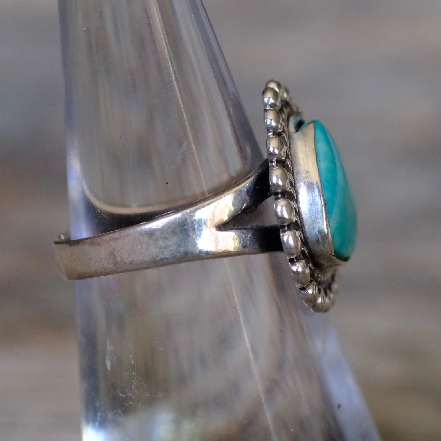 Vintage Sterling Turquoise Ring 5.25