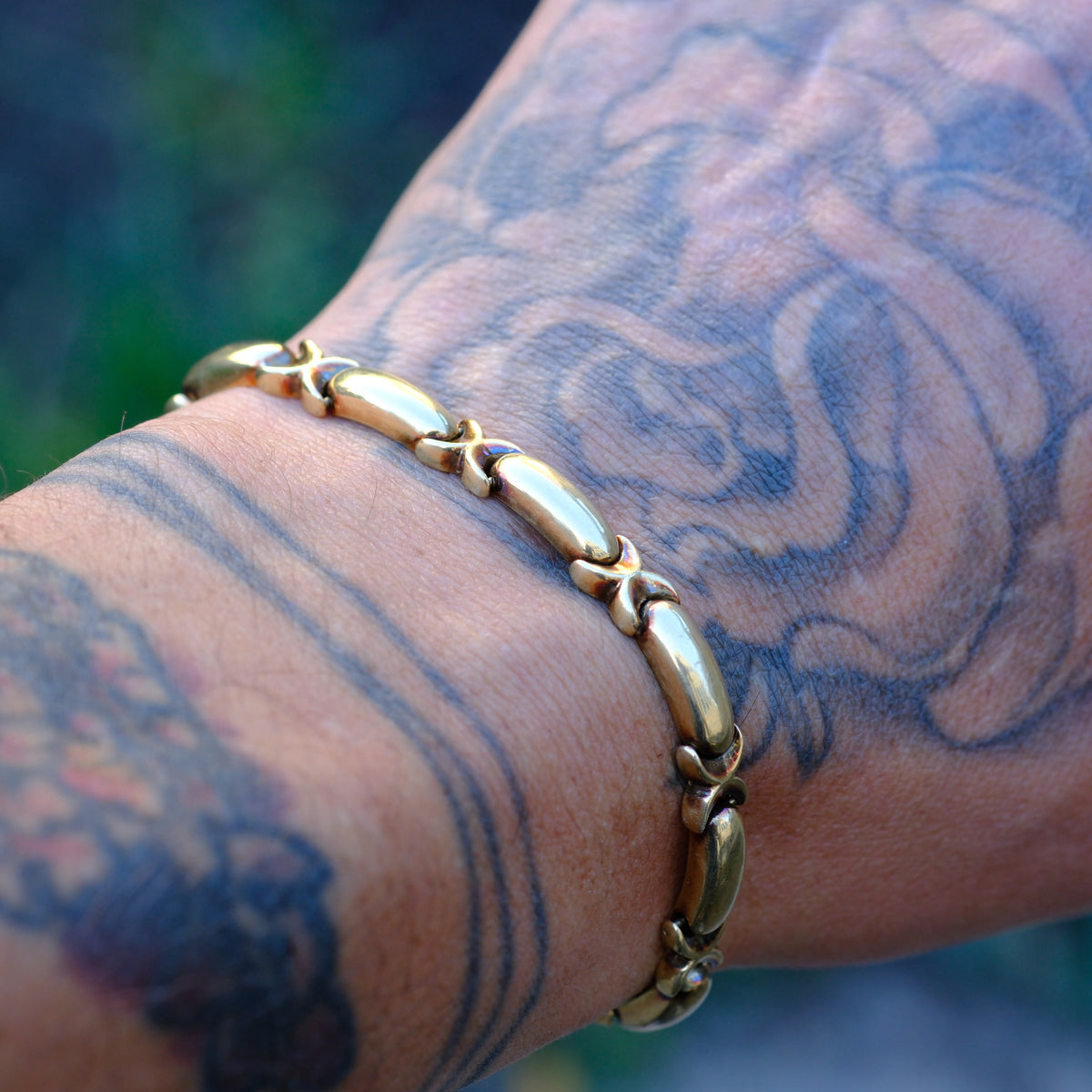 Vintage 14K Gold X Bracelet 7" 21.6 Grams