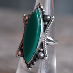 Vintage Sterling Green Carnelian Ring 6