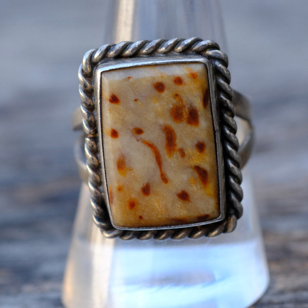Vintage Sterling Jasper Ring 10