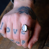 Vintage Sterling Mother Of Pearl Ring 8.5