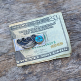 Vintage Turquoise Feather Money Clip