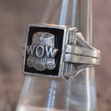 Vintage Sterling WOW Signet Ring 8.5