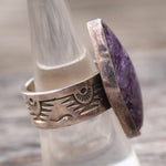 Vintage Sterling Purple Agate Ring 8