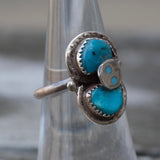 Vintage Sterling Effie Turquoise Snake Ring 6