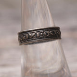 Vintage Sterling Silver Scroll Band 6.75