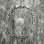 Vintage Sterling Silver Figaro Chain Bracelet