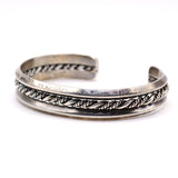 Vintage Sterling Silver Braided Cuff Bracelet 6.25"