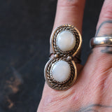 Vintage Sterling Mother Of Pearl Ring 5