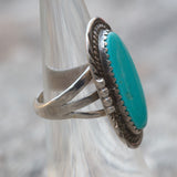Vintage Sterling Turquoise Ring 5.25