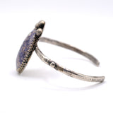 Vintage Sterling Purple Jasper Cuff Bracelet 6"