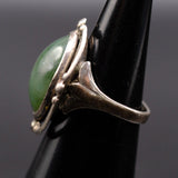 Vintage Sterling Jadeite Ring 6
