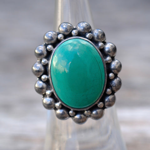 Vintage Sterling Faux Turquoise Ring 5