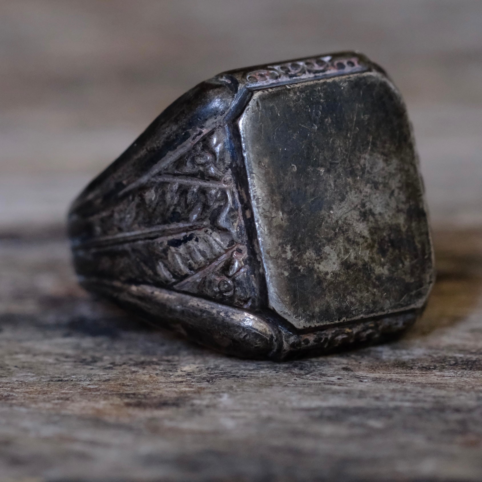 Vintage Sterling Silver Signet Ring 8.5