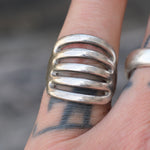 Vintage Sterling Silver Modernist Ring 5.5