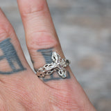 Vintage Sterling Silver Jesus Ring 7