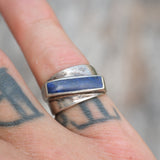 Vintage Sterling Lapis Inlay Band 5.5