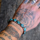 Vintage Sterling 9-Stone Turquoise Cuff Bracelet