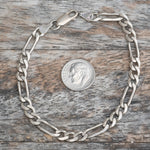 Vintage Sterling Silver Figaro Chain Bracelet