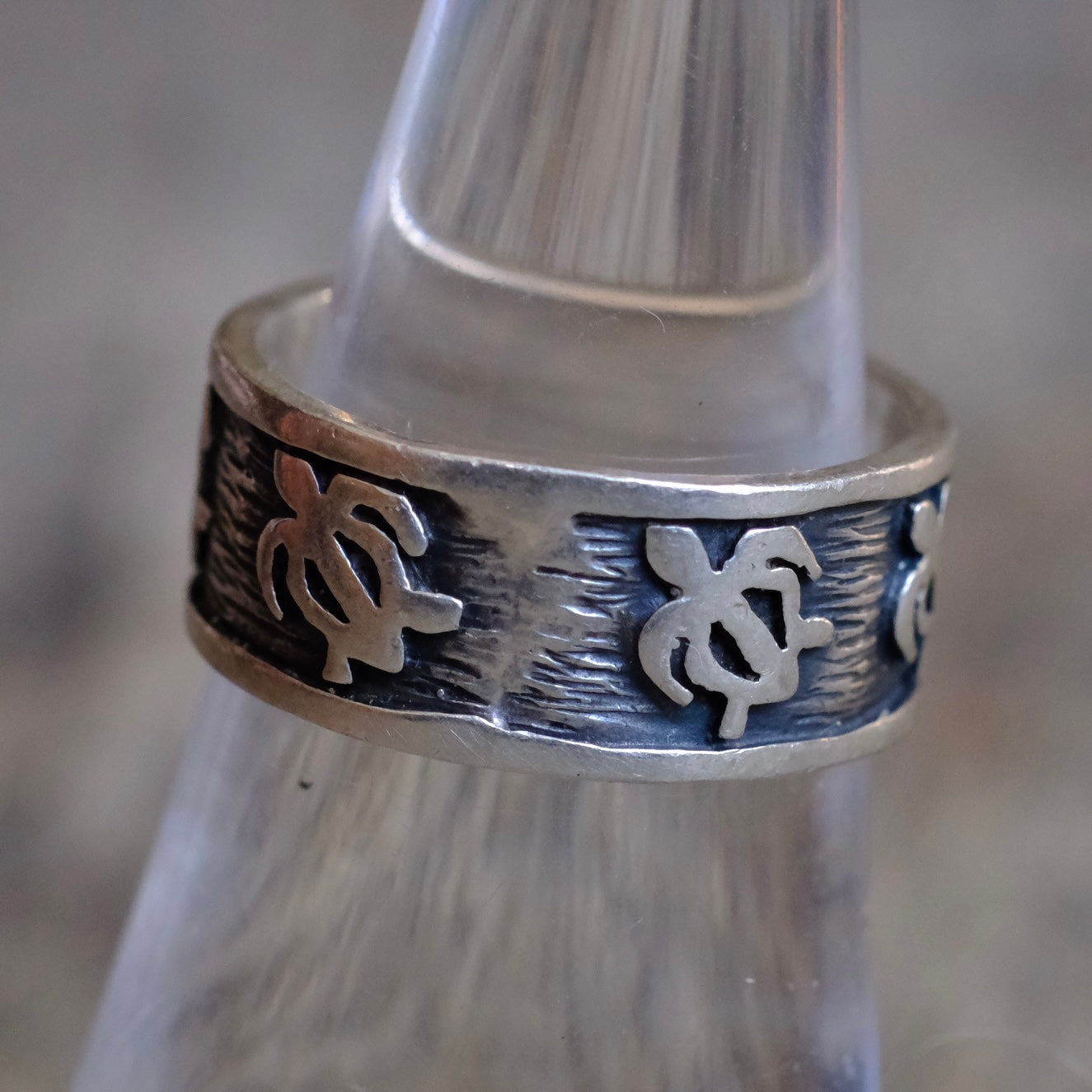 Vintage Sterling Silver Turtle Band Ring 6.5