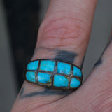 Vintage Sterling Turquoise Inlay Band 7
