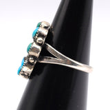Vintage Sterling Turquoise Cluster Ring 3
