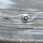 Vintage Sterling Turquoise Shadowbox Cuff