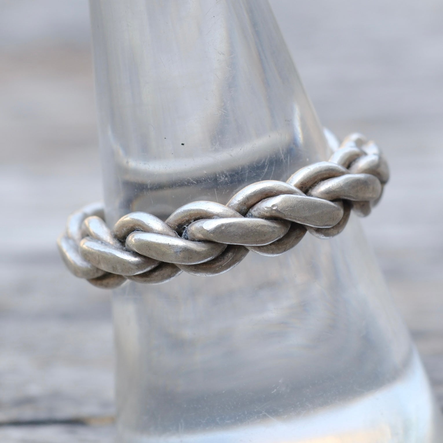 Vintage Sterling Silver Braided Ring 9