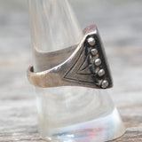 Vintage Sterling Turquoise and Coral Inlay Ring 9.25