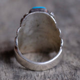Vintage Sterling 2-Stone Turquoise Ring 11.25
