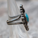 Vintage Sterling Turquoise Ring 4.5
