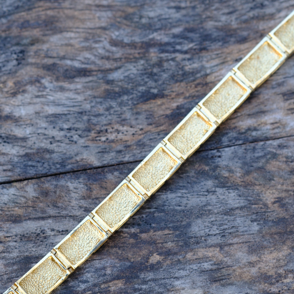 Vintage 14K Gold Greek Key Link Bracelet 6.75"
