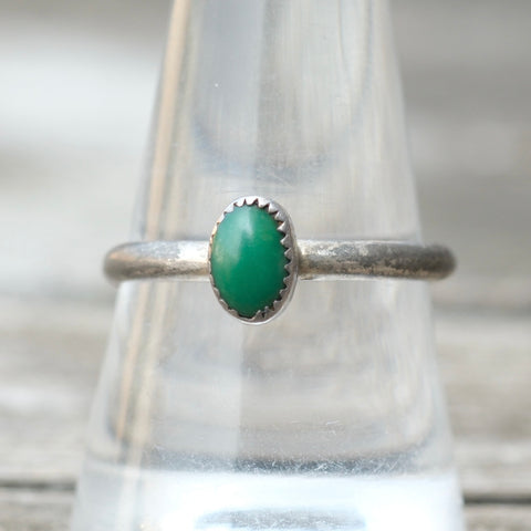Vintage Sterling Turquoise Stacker Ring 9.5