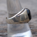 Vintage Sterling Hematite Signet Ring 9.25