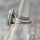 Vintage Sterling Turquoise Feather Ring 6