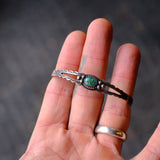 Vintage Sterling Turquoise Stamped Cuff Bracelet 6"