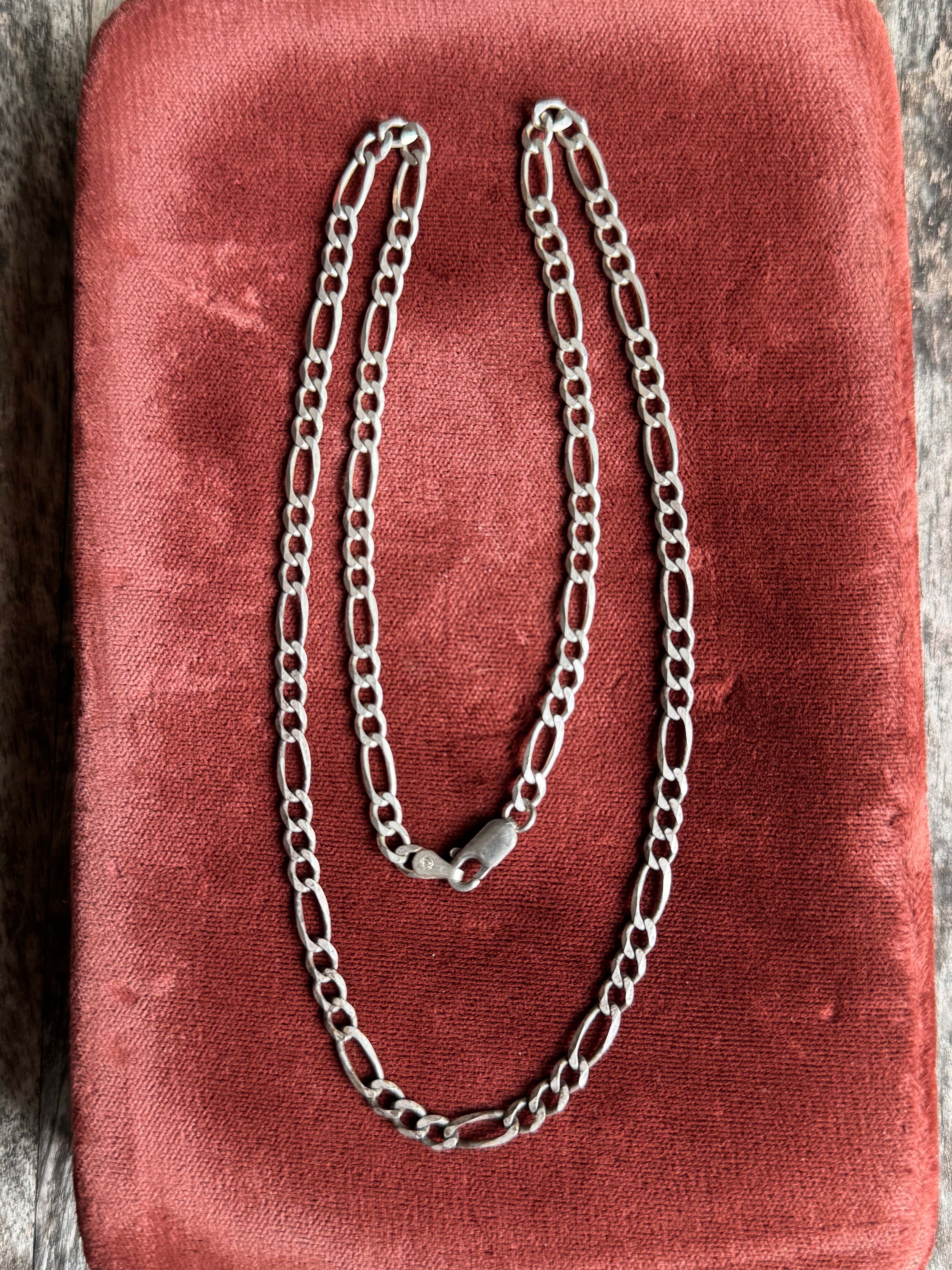 Vintage Sterling Silver 20” Figaro Chain