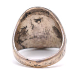 Vintage Sterling Turquoise Inlay Stamped Band Ring 7.75