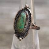 Vintage Sterling Turquoise Roper Ring 5.25
