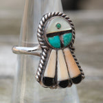Vintage Sterling Zuni Inlay Ring 6.75