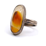Vintage Sterling Agate Ring 4.75