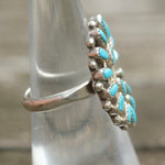 Vintage Sterling Turquoise Cluster Ring 6