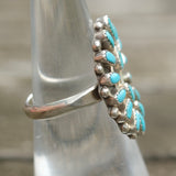 Vintage Sterling Turquoise Cluster Ring 6