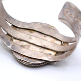 50's Vintage Agate Stamped Cuff Bracelet