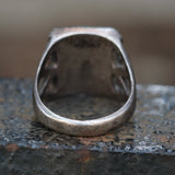 Vintage Sterling Inlay Ring 8.25