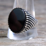 Vintage Sterling Onyx Ring 12.75