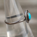 Vintage Sterling Turquoise Roper Ring 7.5