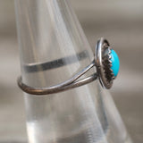 Vintage Sterling Turquoise Roper Ring 7.5